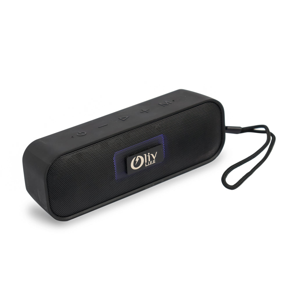 OlivLife Boss 10.1 Bluetooth speaker blue LED display – premium wireless speaker with volume and mode indicator for home and TV