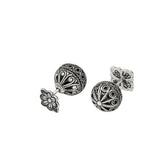Axora Life oxidized 925 sterling silver floral ball stud earrings for women