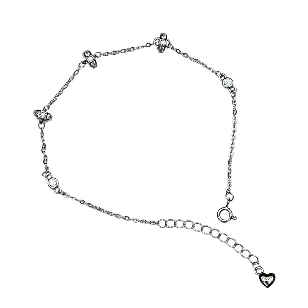 Axora Life 925 sterling silver crystal charm bracelet for women