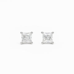 Original silver earrings online with princess cut CZ sparkle