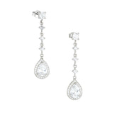Axora Life 925 sterling silver pear drop CZ dangle earrings for women