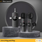 OlivLife 3 in 1 Bluetooth Wireless Microphone  (Black, True Wireless)