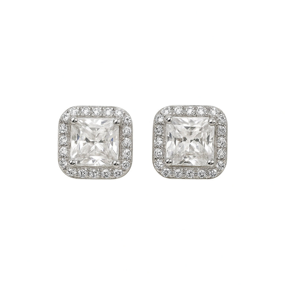 Axora Life 925 sterling silver emerald sparkle stud earrings for women