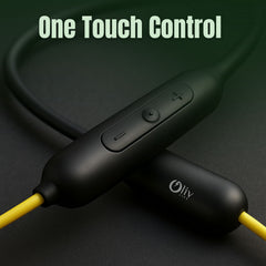 OlivLife Bluetooth neckband inline controls and mic – call volume and track control for best neckband earphones under 1000 India