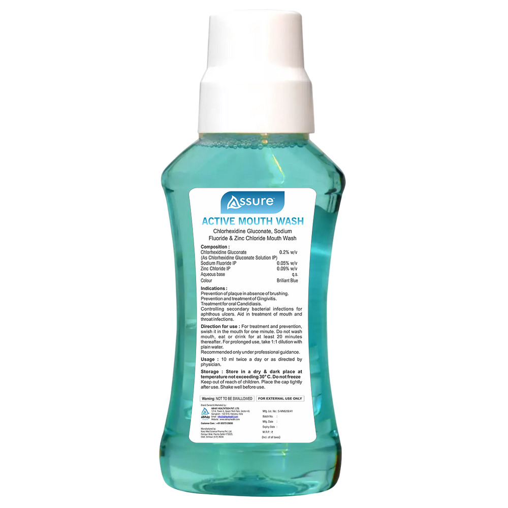this images shows a mouth which is alcohol free mouthwash      
sodium fluoride mouthwash