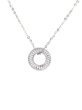 Silver Oval Shape Pendant Necklace