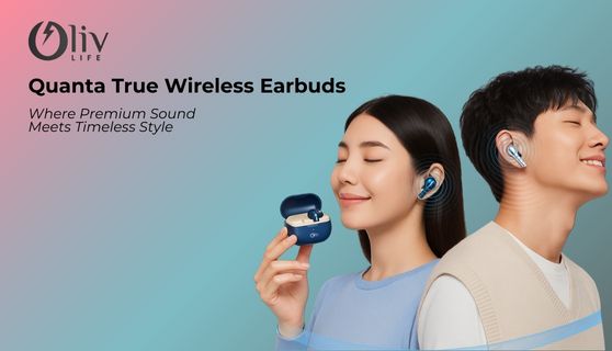 image shows earbuds that are wireless with super sound quality