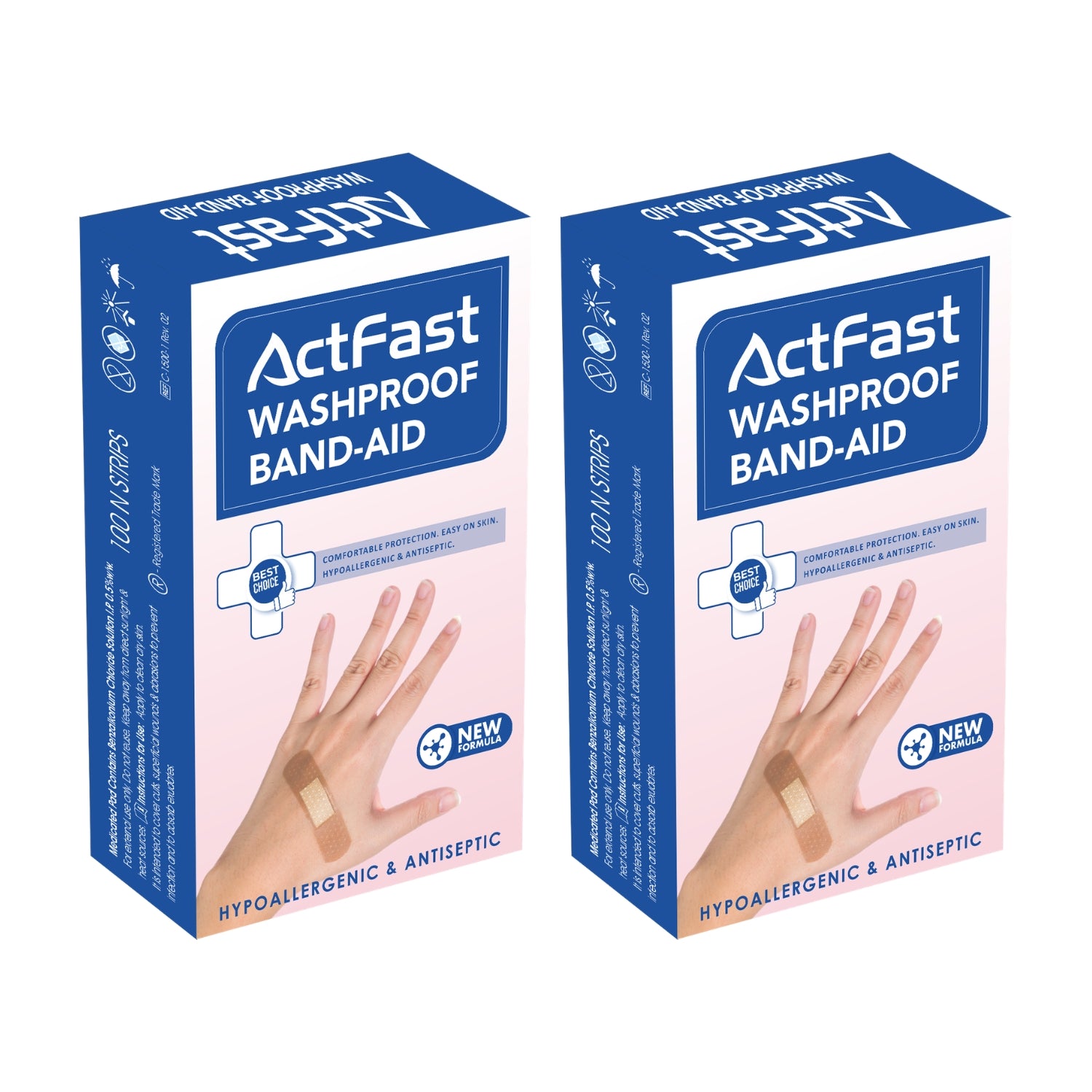 Assure Band Aids | Washproof First Aid Bandage | Flexible & Breathable | 100 Strips