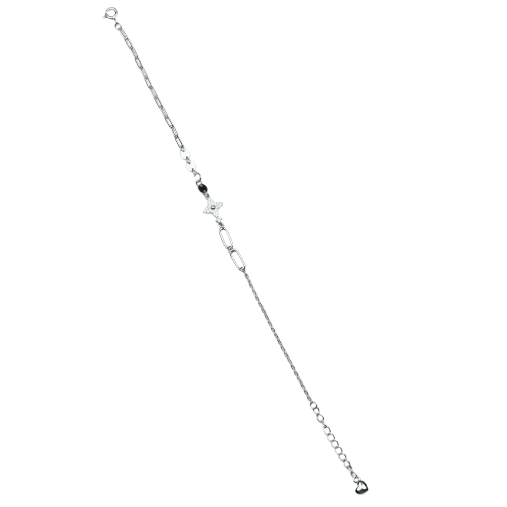 Minimal Star Charm Silver Bracelet