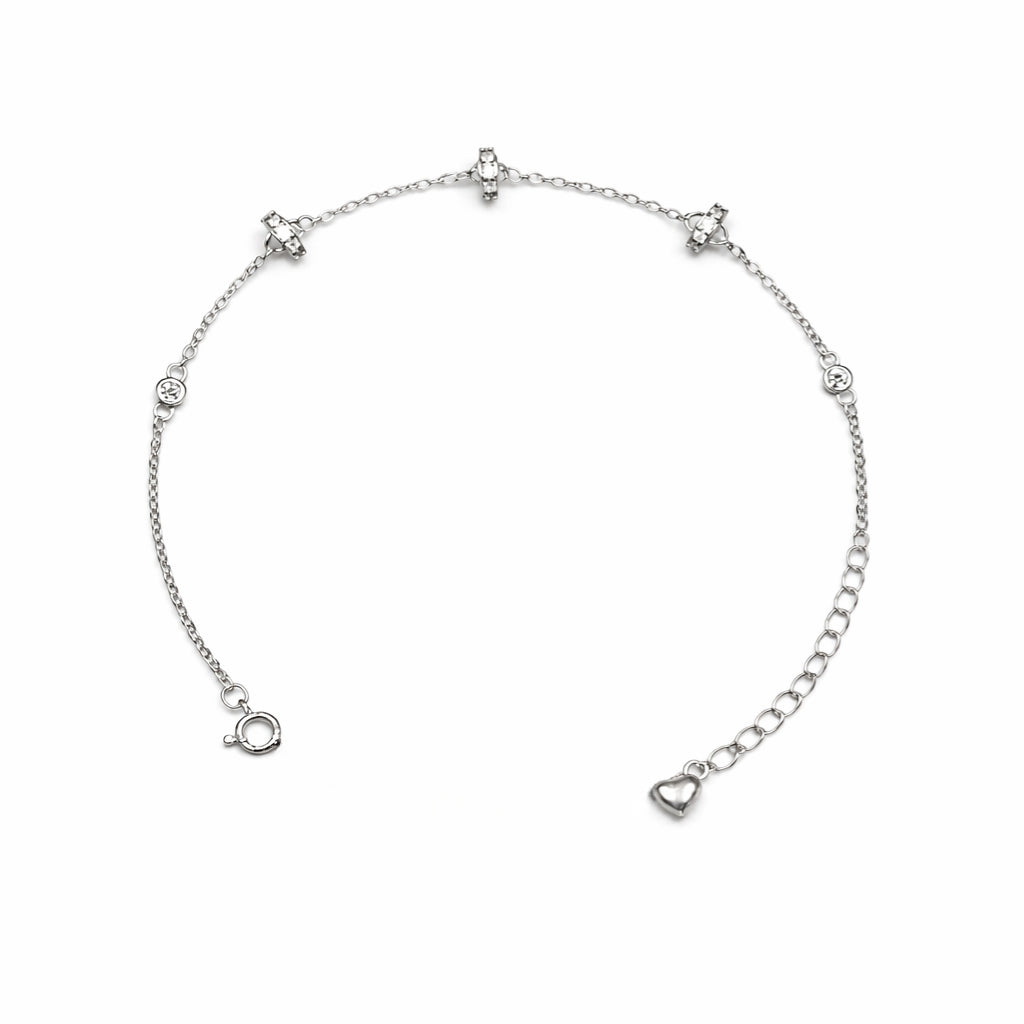 Classic Crystal Charm Silver Bracelet