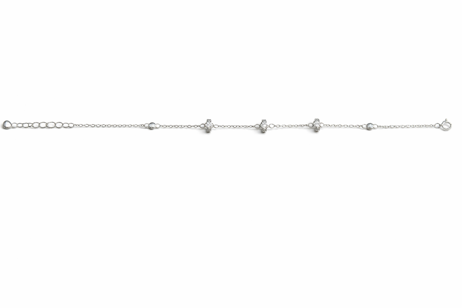 Classic Crystal Charm Silver Bracelet