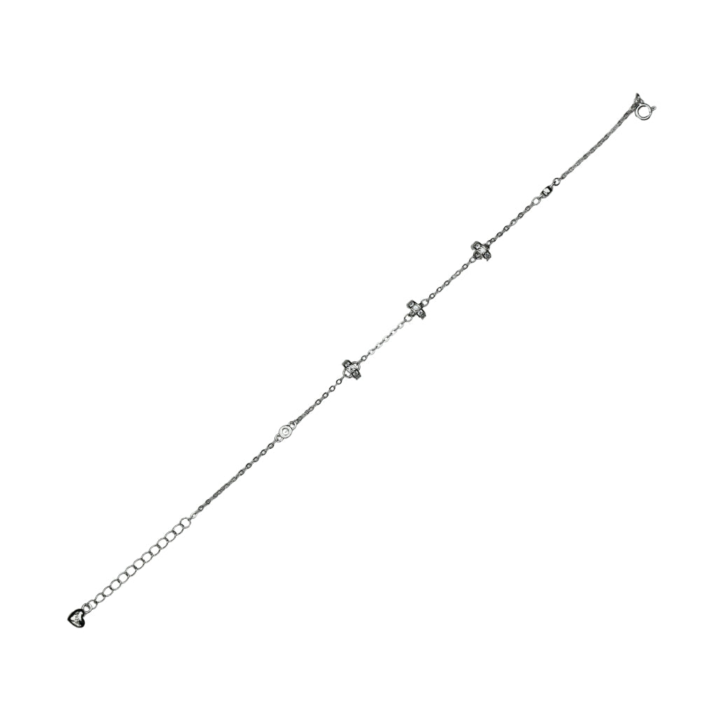 Classic Crystal Charm Silver Bracelet