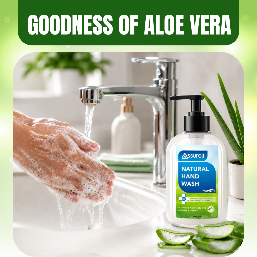 Assureit Natural Hand Wash – Aloe Vera & Vitamin E Moisturizing Antibacterial Liquid 250ml