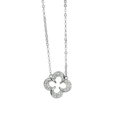 Sterling Silver Sparkling Clover Pendant