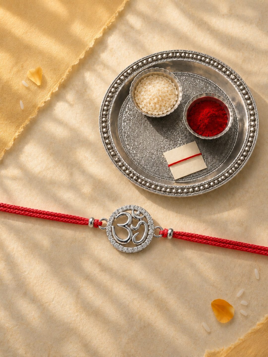 AXORA LIFE 925 Sterling Silver Om Rakhi For Brother