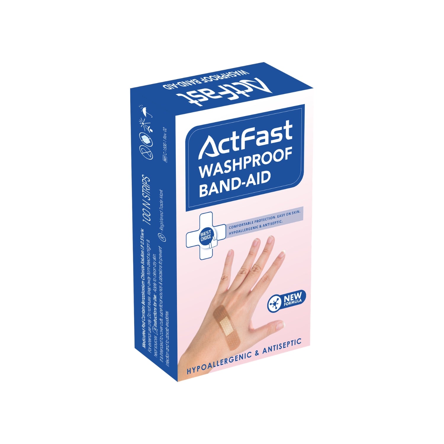 Assure Band Aids | Washproof First Aid Bandage | Flexible & Breathable | 100 Strips