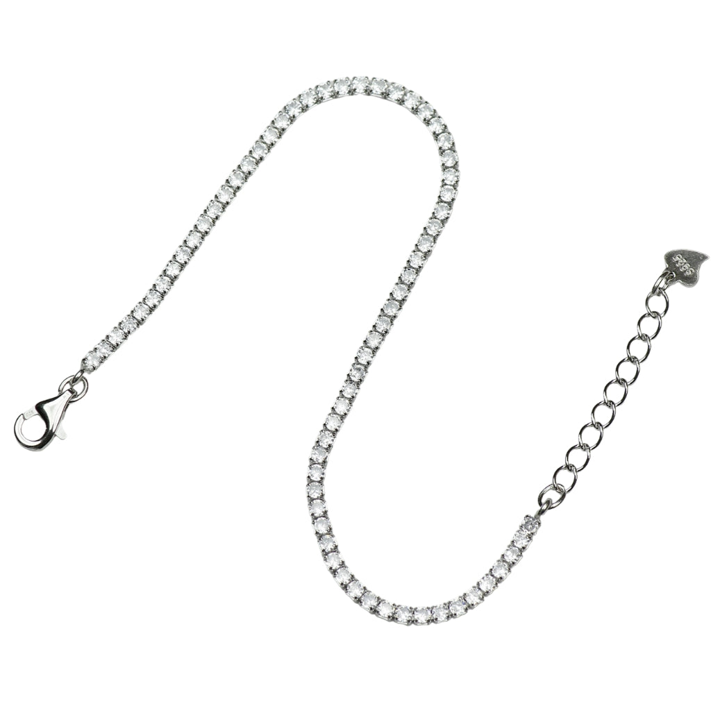 Silver Zircon One Line Tennis Bracelet