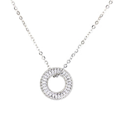 Silver Oval Shape Pendant Necklace