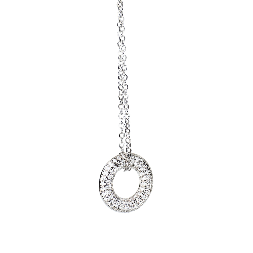 Silver Oval Shape Pendant Necklace