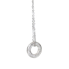 Silver Oval Shape Pendant Necklace