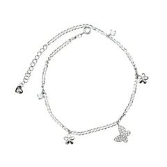 Elegant Silver Charm Anklet for Women