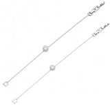 Minimalist Silver Anklet with Crystal Centerpiece