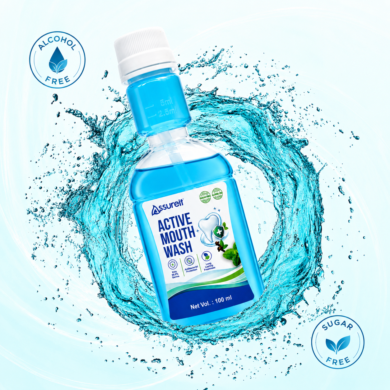 Assureit Active Mouthwash – Sugar-Free Mouthwash for Fresh Breath | Best Mouthwash for Daily Use
