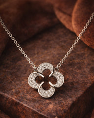 Sterling Silver Sparkling Clover Pendant