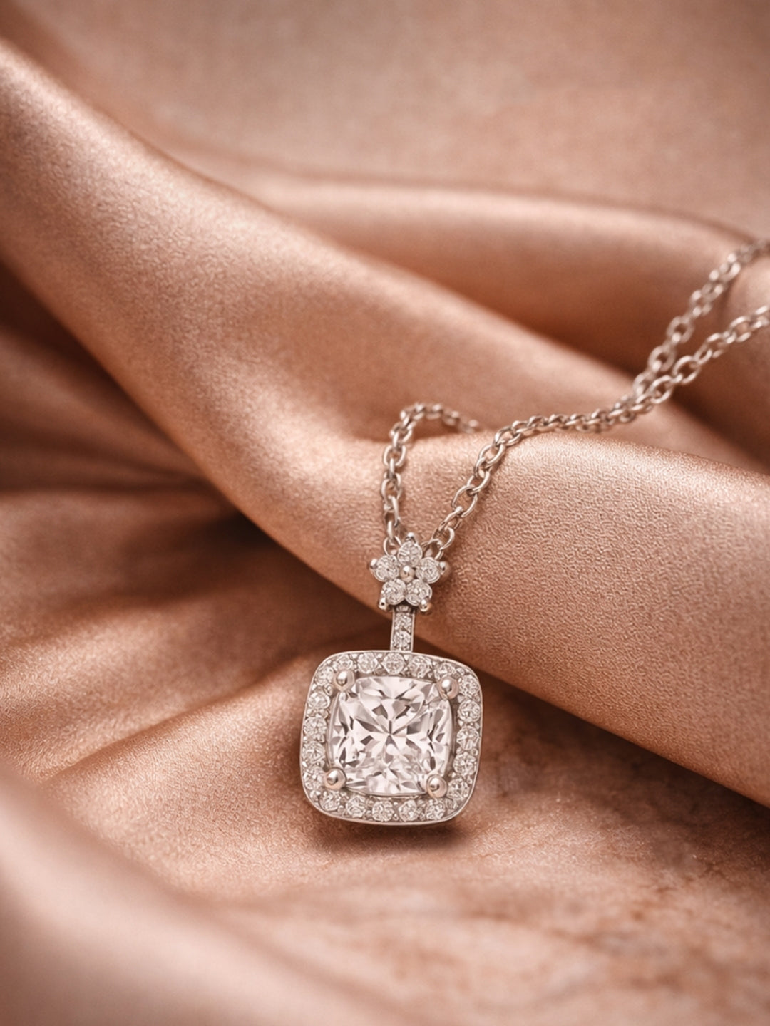 Silver Elegant Sterling Square Pendant