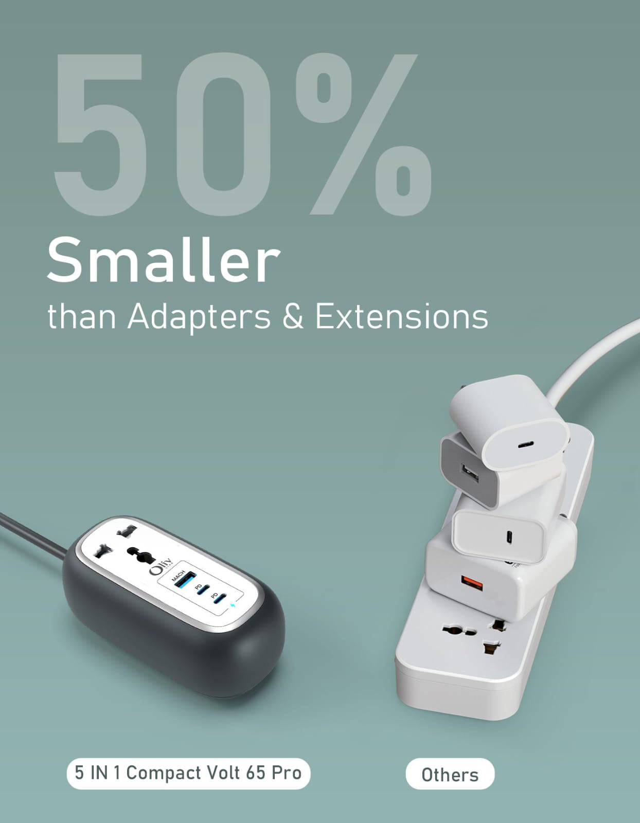 Olivlife Oval Extension Cord black