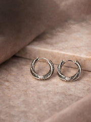 925 Sterling Silver Engraved Hoop Earrings