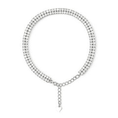 Silver Double Row Zircon Tennis Bracelet