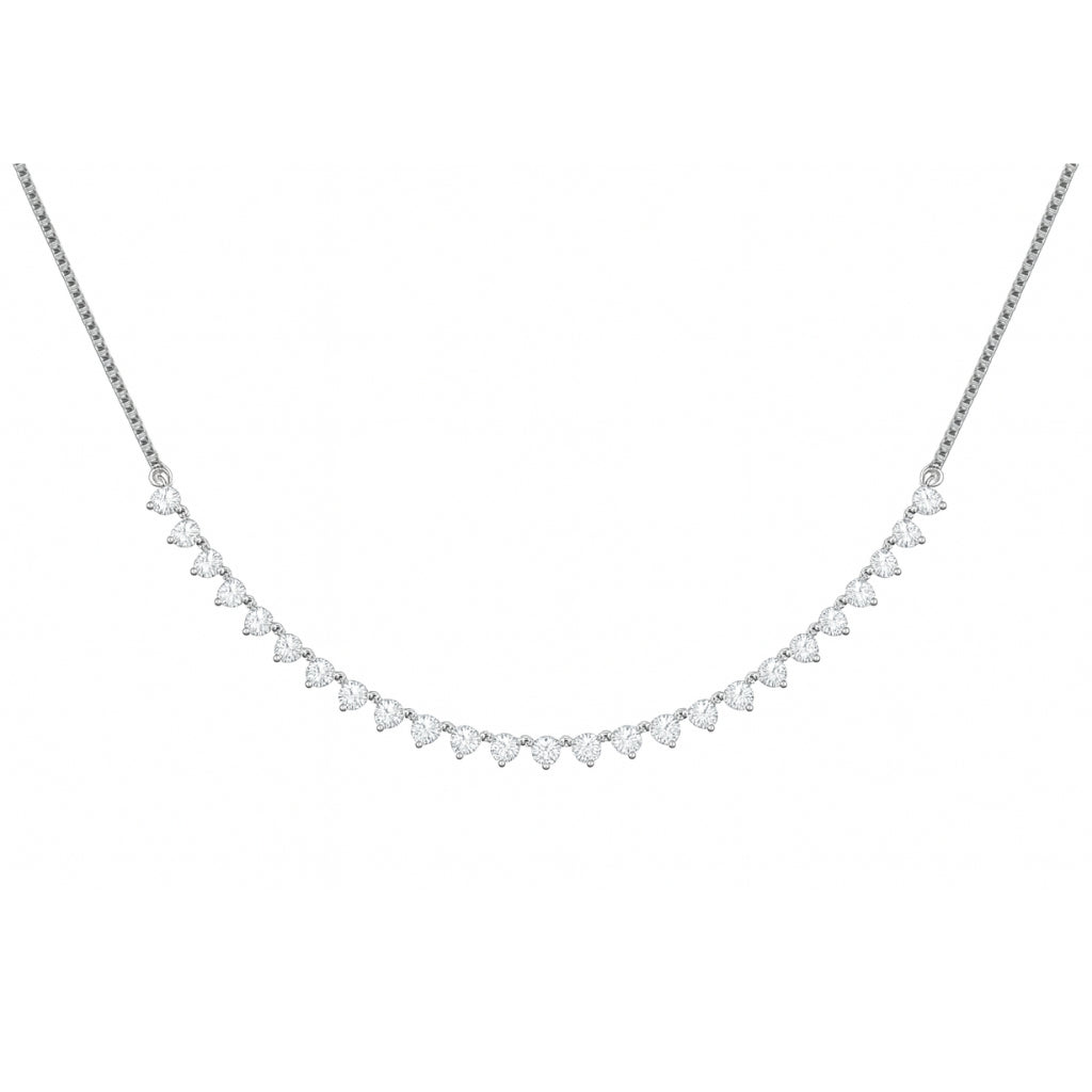 Silver Necklace & Earring Set with Teardrop Stones