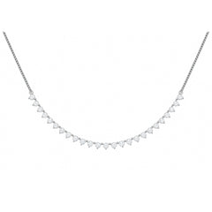 Silver Necklace & Earring Set with Teardrop Stones