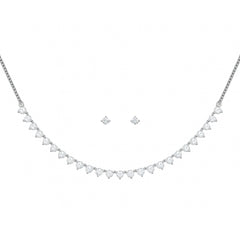 Silver Necklace & Earring Set with Teardrop Stones