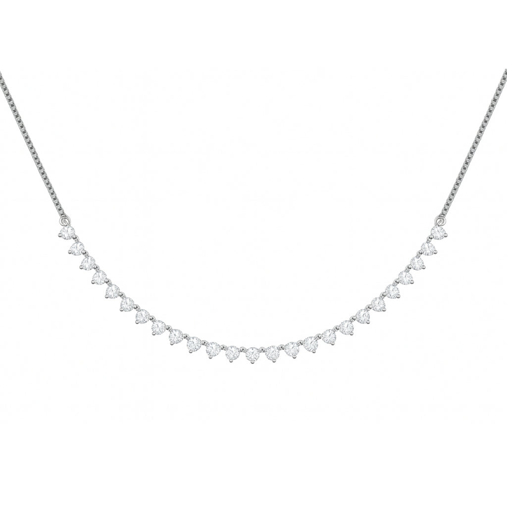 Silver Necklace & Earring Set with Teardrop Stones