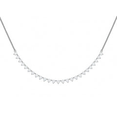 Silver Necklace & Earring Set with Teardrop Stones