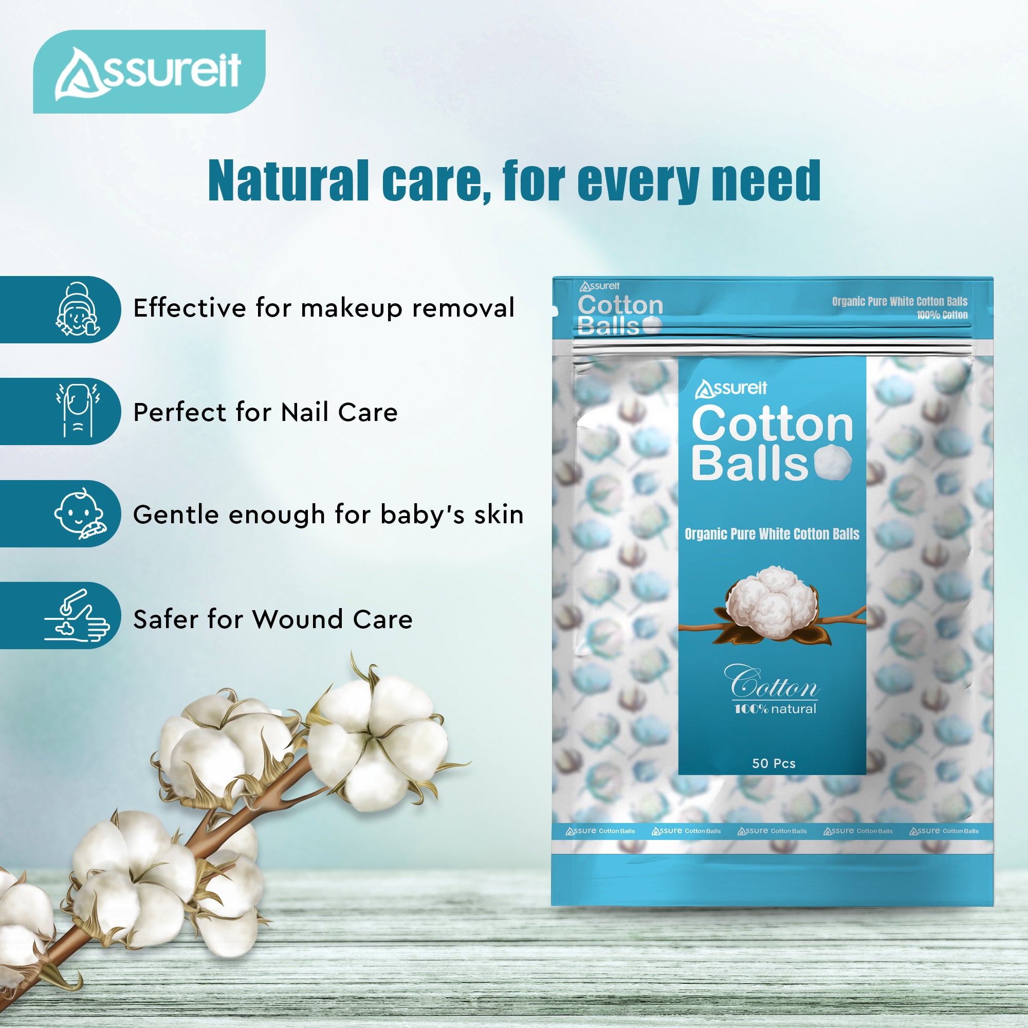 Assureit - 100% Organic Cotton Balls