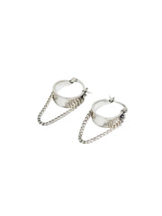 925 Sterling Silver Chain Hoop Earrings