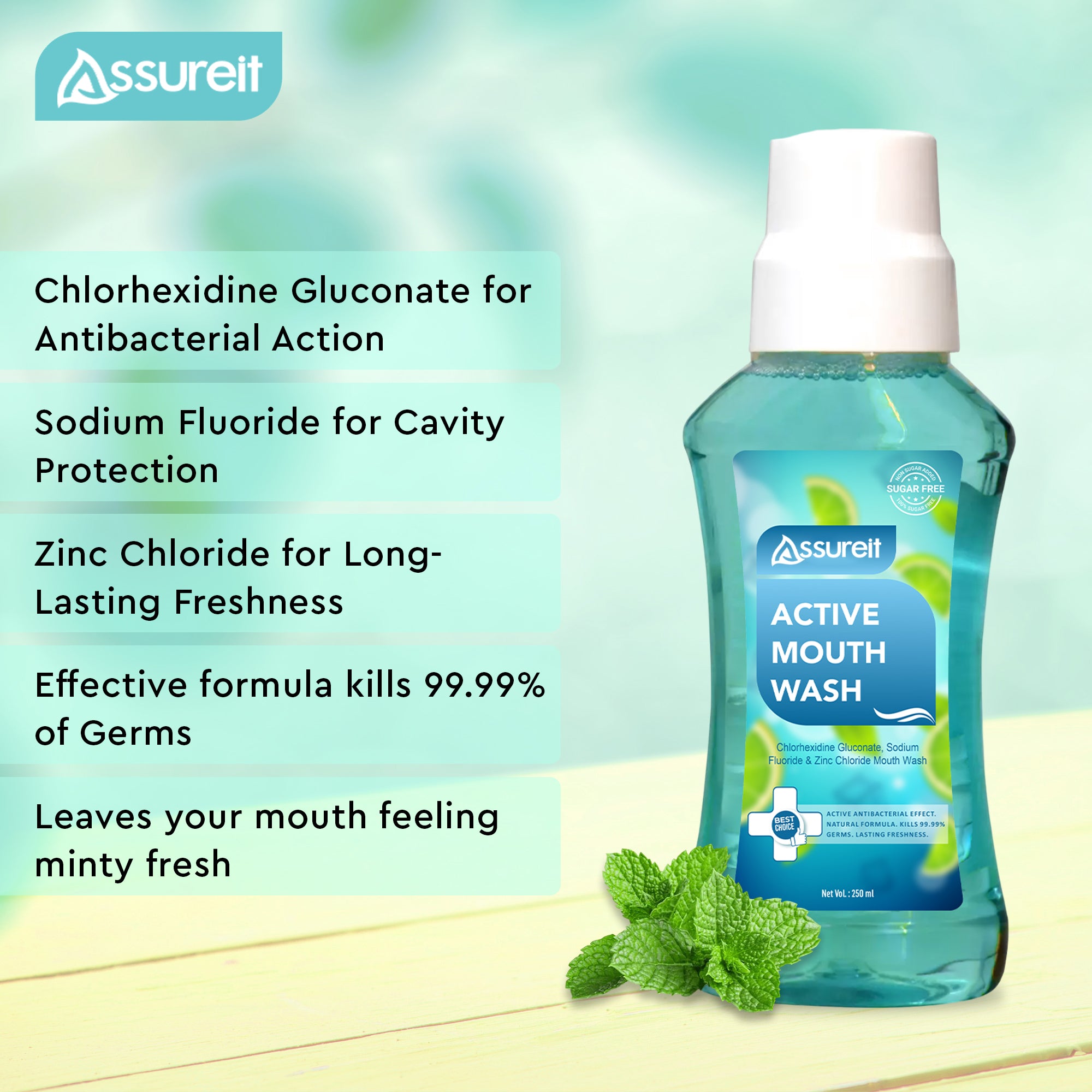 Alcohol-Free Mouthwash for Healthier Gums - Assure Active Mouth Wash