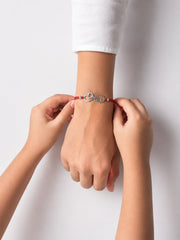 AXORA LIFE 925 Sterling Silver Infinity Rakhi For Brother