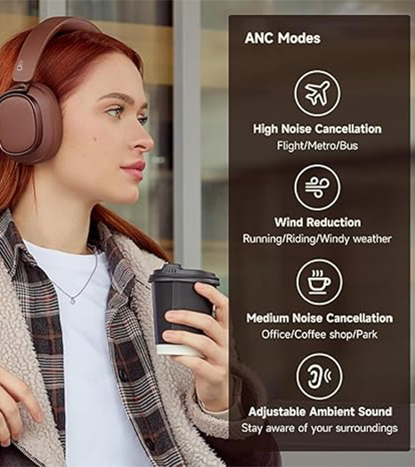 OlivLife Power Beats wireless headphones built-in mic – best wireless headphones with mic for calls and gaming
