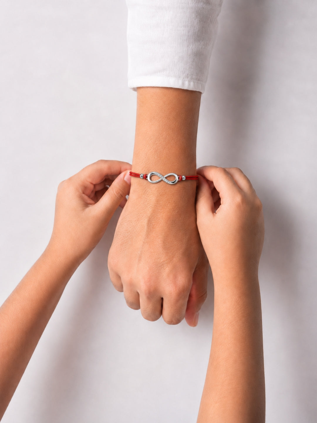 AXORA LIFE 925 Sterling Silver Heart Infinity Rakhi For Brother