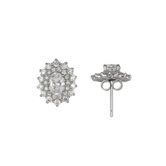 Silver Ruby Radiance Stud Earrings