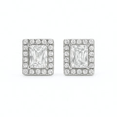 Silver Ruby Glow Stud Earrings