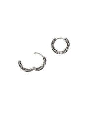 925 Sterling Silver Engraved Hoop Earrings
