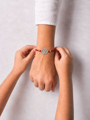 AXORA LIFE 925 Sterling Silver Om Rakhi For Brother