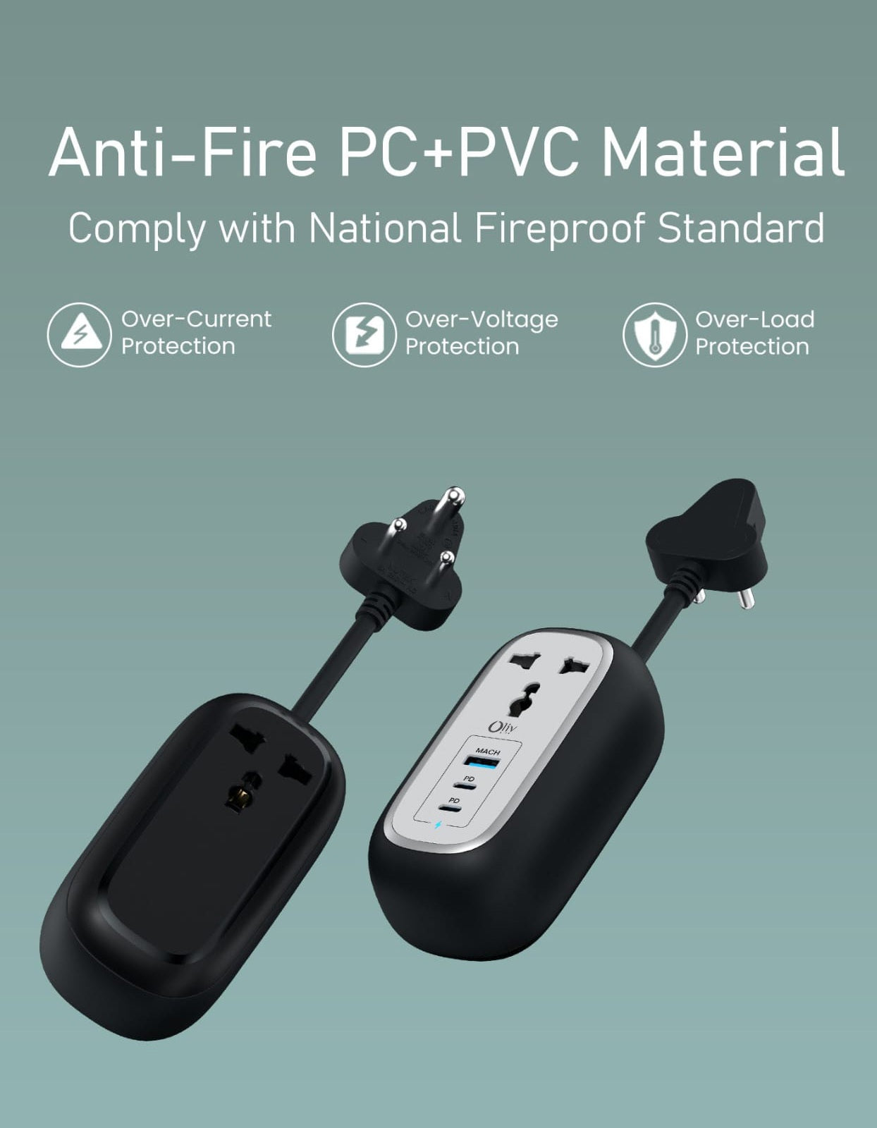 Olivlife Oval Extension Cord black