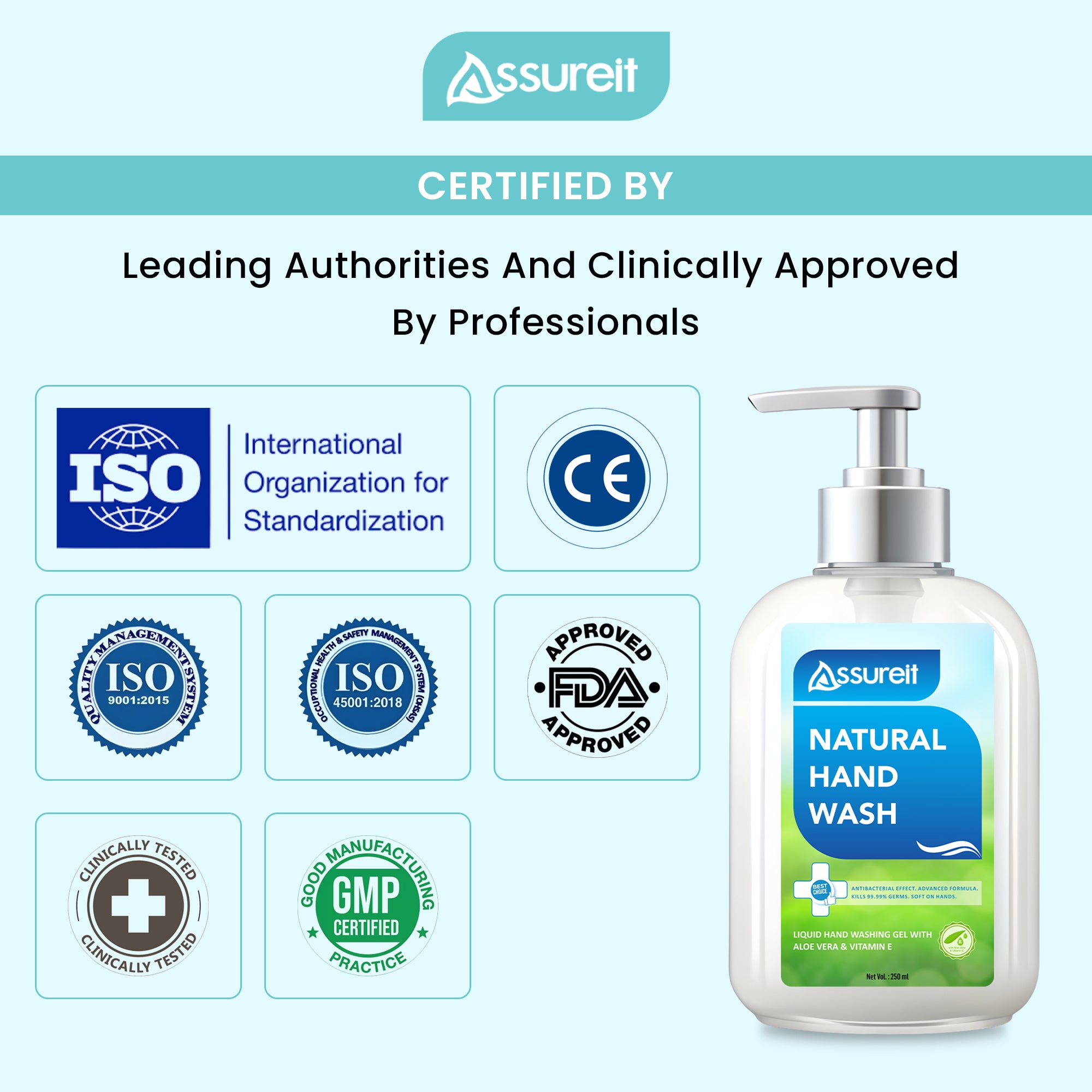 Moisturizing Hand Wash India – Assureit Natural Hand Wash Paraben Free and Sulfate Free 250ml