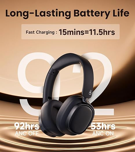  OlivLife Power Beats over-ear ANC headphones being worn – best wireless headphones under 5000 for gaming and travel India
